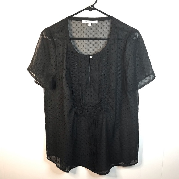 Daniel Rainn Anthropologie Black Ruffled Blouse - Picture 1 of 5